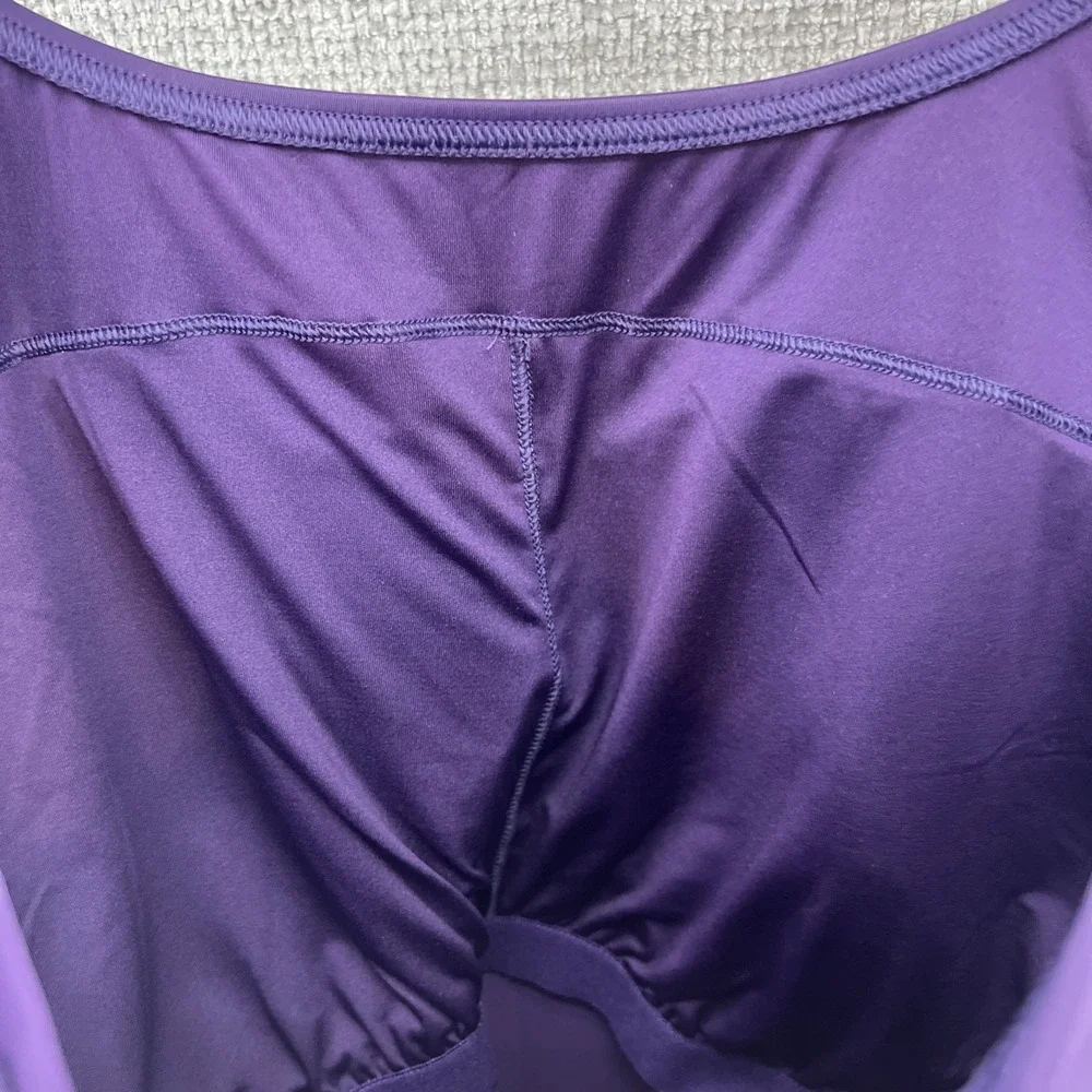 L.L. Bean Women's Swimsuit Size 24W Mast Purple Padded Self Bra Lycra Extra Life